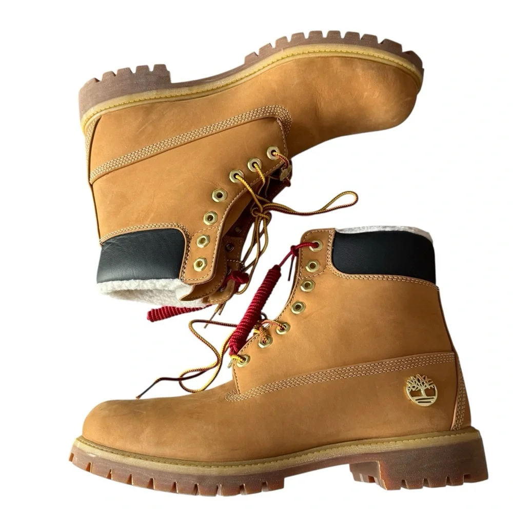 Timberland 6-Inch Premium Waterproof Warmlined Boots Wheat Nubuck Men's 11